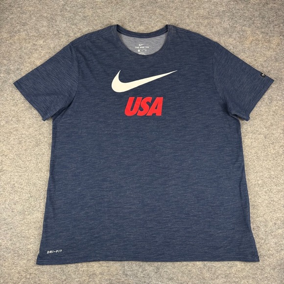 Nike Other - Nike Dri Fit Team USA T-Shirt Athletic Cut Blue Mens XXL 2XL